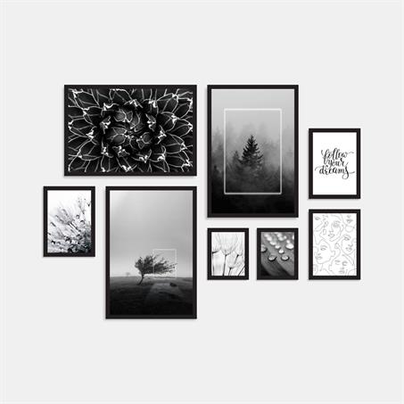  گالری تابلو دکوراتیو؛ جنگل بارانی سیاه و سفید